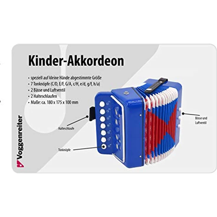 Kinder-Akkordeon, blau – Bild 3