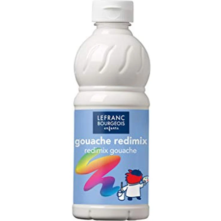 Lefranc Bourgeois SCHULMALFARBE 500ML WEISS, konzentrierte flüssige Gouachefarbe für Schulen – Bild 1
