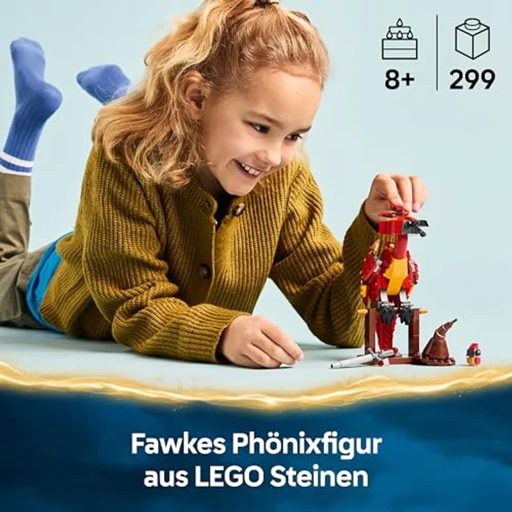 LEGO Harry Potter 76448, Fawkes - Dumbledores Phönix, 299 Teile, bewegliche Figur, Zubehör und Mini-Figur von Baby Fawkes, ab 8 Jahre – Bild 2