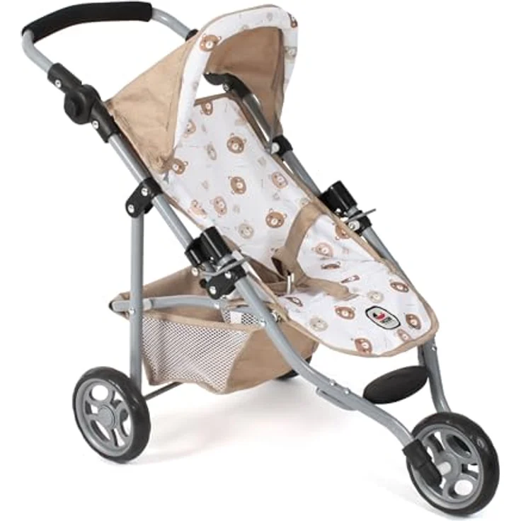 Bayer Chic 2000 Puppenbuggy Lola, Jogging-Buggy für Puppen bis ca. 50 cm, Bärchen beige – Bild 1