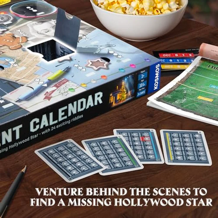 Thames & Kosmos EXIT The Game - Adventskalender - Der fehlende Hollywoodstern, Puzzle-Kartenspiel mit 24 Rätseln für 1-4 Spieler ab 10 Jahren – Bild 5