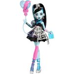 Monster High Scary Sweet Birthday-Puppe, Frankie Stein im schwarzen Partykleid mit themenbezogenem Zubehör und Styling-Accessoires, JBG75