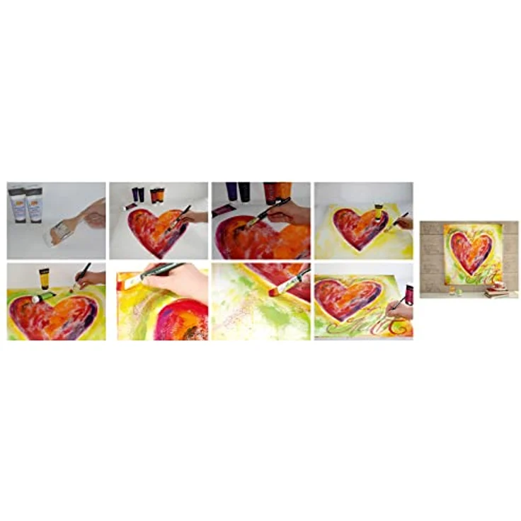 KREUL El Greco Acrylic 75 ml Tube, hochpigmentierte, glänzende Acrylfarbe in fluoreszierend orange für pastose Malerei – Bild 3