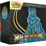 Pokémon Top-Trainer-Box Mega-Entwicklung: Lucario, mit 1 holografischer Vollbild-Promokarte, 9 Boosterpacks und Zubehör