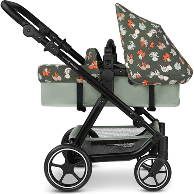 ABC Design Migno Puppenwagen, Kinderwagen für Puppen bis 53 cm, schwenkbare Vorderräder, höhenverstellbar, inkl. Babywanne und Sportsitz – Bild 2