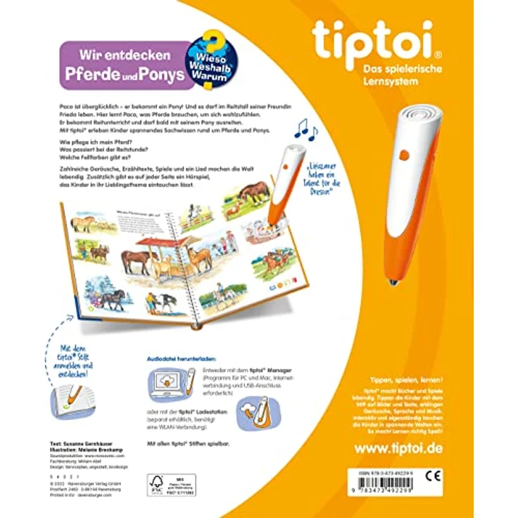 Ravensburger tiptoi® Buch - Wieso? Weshalb? Warum? - Wir entdecken Pferde und Ponys mit interaktiven Lerninhalten für Kinder – Bild 2