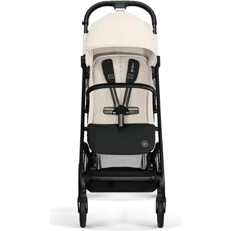 Cybex Gold Kinderwagen Beezy mit One-Pull Harness, Ab Geburt bis ca. 4 Jahre (max. 22 kg), Kompakt und ergonomisch, Canvas White (Weiß mit schwarzem Rahmen) – Bild 2