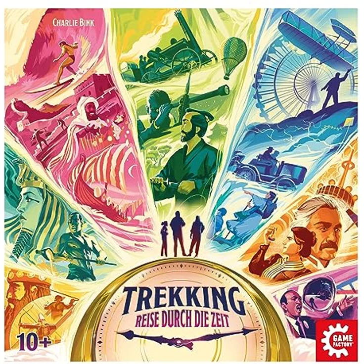 Game Factory 646098 Trekking, Reise durch die Zeit, Gesellschaftsspiel für 1-4 Spieler, ab 10 Jahren, Brettspiel, Familienspiel, mit 108 liebevoll illustrierten Geschichtskarten – Bild 3