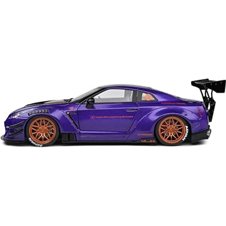 Solido Nissan GT-R R35 Liberty Walk 2.0, Diecast Modellauto im Maßstab 1:18, lila Metallic-Lackierung, hochwertig verarbeitet mit beweglichen Teilen und aggressivem Body Kit – Bild 3