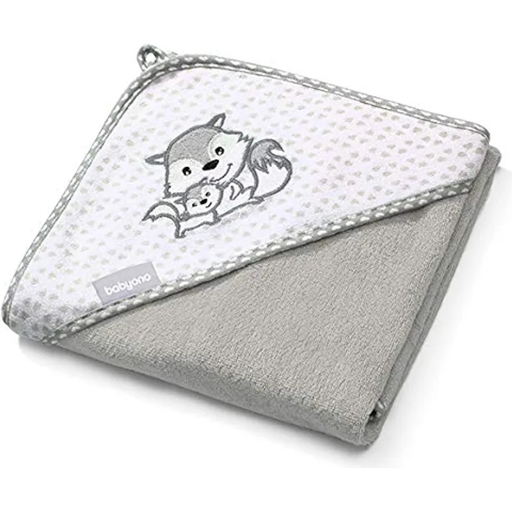 Baby Kind Kapuzenbadetuch Bambus Natur 100x100 cm Gross und SUPERWEICH, Badetuch, Strandtuch, duschtuch, Handtuch (grau)