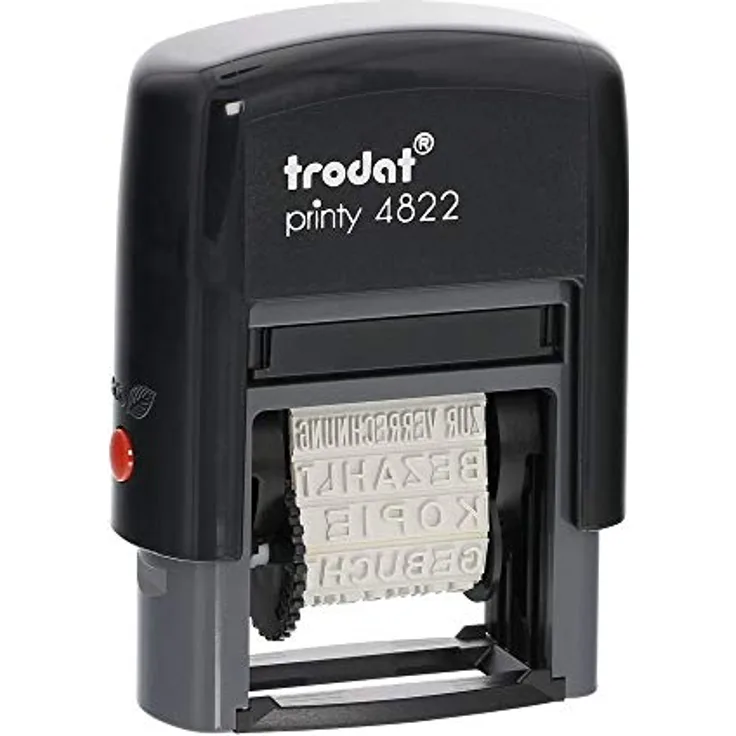 Trodat Textstempel Printy 4822, selbstfärbend schwarz, dokumentenecht, 2,6 x 0,4 cm Abdruckgröße, ohne Logo
