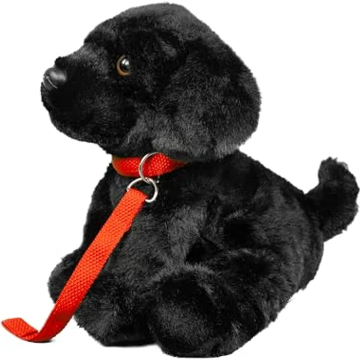 Teddys Rothenburg Kuscheltier Labrador + Leine sitzend schwarz 28 cm Plüschhund Plüschtier, kuschelweicher Plüsch, maschinenwaschbar bis 30°C – Bild 3