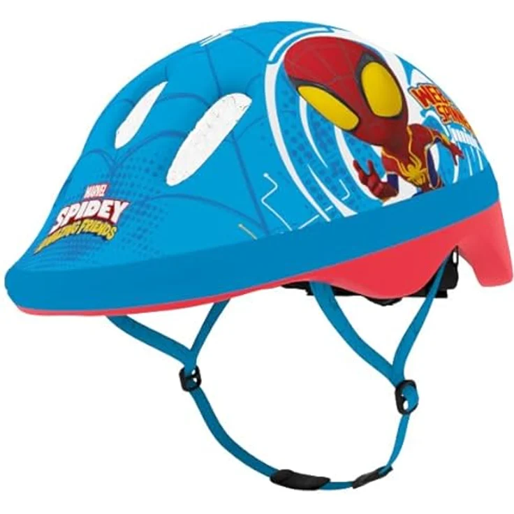 Seven Polska Kinderfahrradhelm "SPIDEY", XS: 44-48cm, Spiderman-Junior, mattschwarz mit Disney Spidey Figuren, leicht und sicher – Bild 3