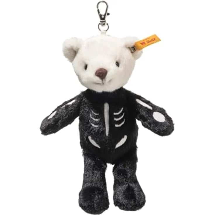 Steiff Kuscheltier Anhänger Mr. Bones, Teddybär mit Skelett-Details, 16 cm, mehrfarbig, waschbar bei 30 °C – Bild 1