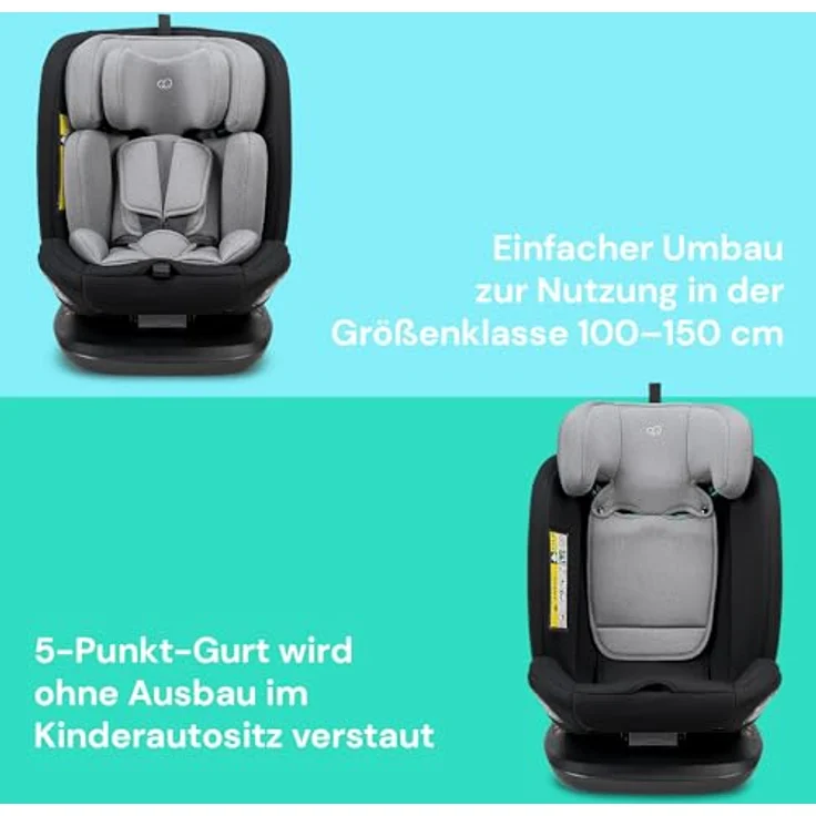 BooBoo Autokindersitz Safety Lissabon, 360° drehbarer Reboarder Kindersitz Isofix, ab Geburt, 40-150 cm, Baby Autositz – Bild 10