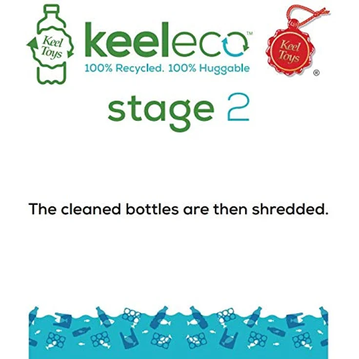 Keel Toys Keeleco Plüsch-Olifant, 18 cm, aus 100% recyceltem Polyester, mit Baumwollaugen und FSC-Hängeetikett – Bild 4