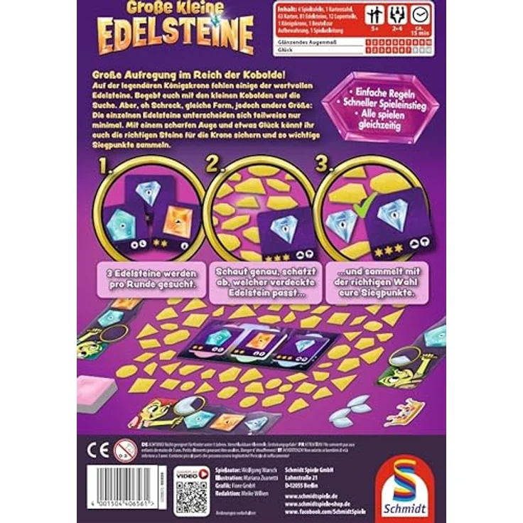 Schmidt Spiele Große kleine Edelsteine, Brettspiel für Kinder ab 3 Jahren, spannendes Kobold-Abenteuer – Bild 2