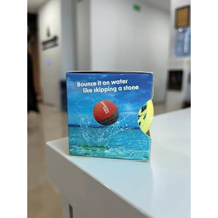 Waboba Wasser-Sprung-Ball, Original Skip-Ball mit Gelkern für Ozean, See & Pool – Hochleistungs-Wasserspielzeug, 5,5 cm, Zigzag Design – Bild 3