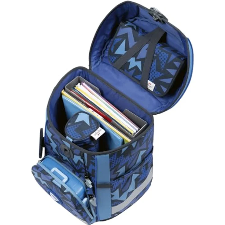 DerDieDas Schulranzen ErgoFlex Easy Set 6-teilig, großzügies Hauptfach, komfortable Träger, robustes Material, Dark Dragon blau – Bild 5