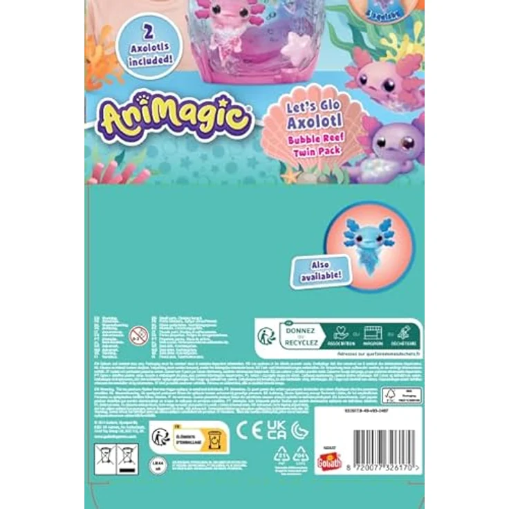 Goliath Animagic Doppel-Axolotl-Packung, 2 Plüschtiere im Blasen-Aquarium, Rosa/Lila, ab 4 Jahren – Bild 8