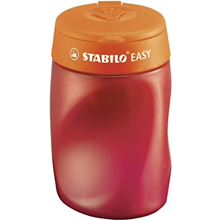 STABILO EASYsharpener, ergonomischer 3-in-1 Dosenspitzer für Rechtshänder, orange, mit transluzentem Füllstandsanzeiger – Bild 1