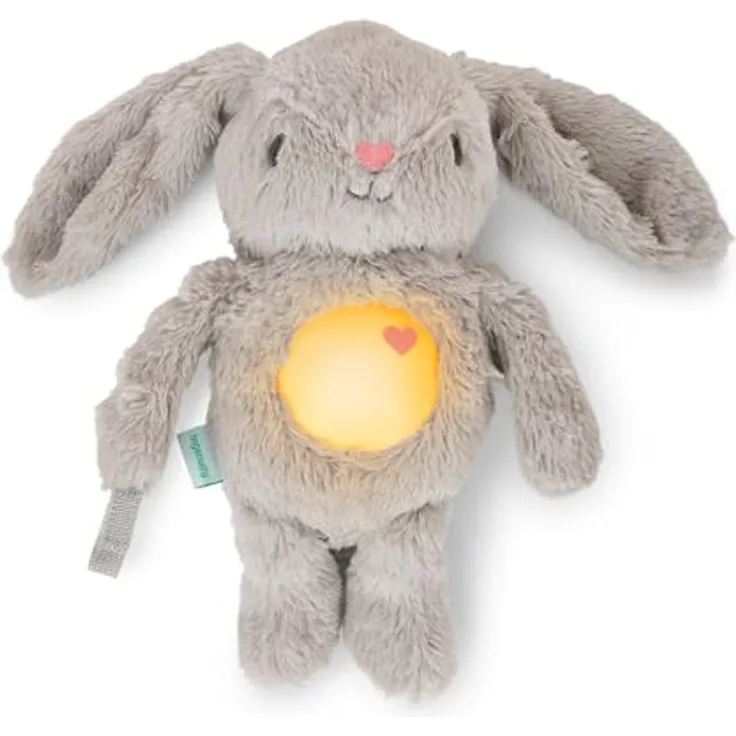 Ingenuity Sylvi Cuddle Pal, Baby Beruhiger mit Schrei-Aktivierung, 10 Beruhigende Melodien, Plüsch Hase, ab 0+ Monaten, mit leuchtendem Bauch in 5 Farben