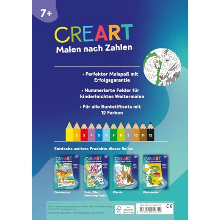 Ravensburger Verlag GmbH Malen nach Zahlen CreArt - Malen nach Zahlen - Pferde, altersgerechte Motive, nummerierte Ausmalfelder, zarte Zahlen und handelsübliche Farbpalette – Bild 2