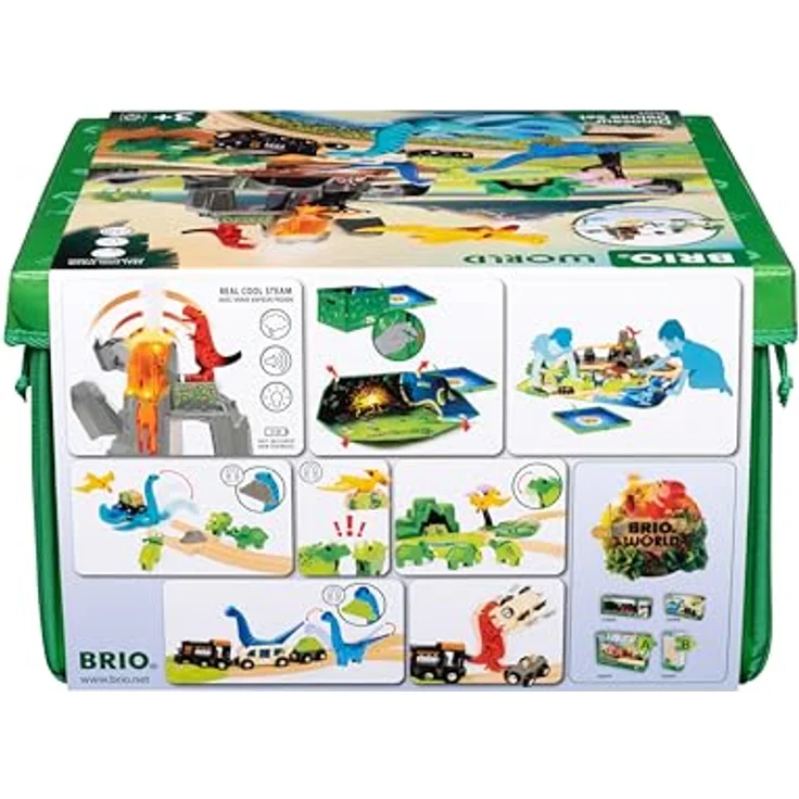 BRIO® Dinosaurier Deluxe Set, Spielzeugeisenbahn-Erweiterung mit 45 Teilen, inkl. Vulkan mit Licht und Sound, FSC®-zertifiziert – Bild 3