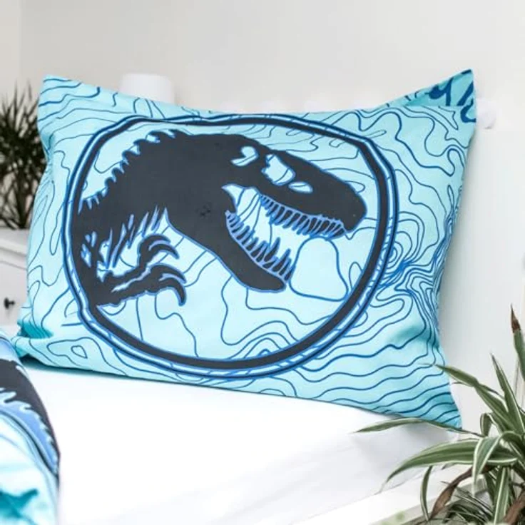 NoName Kinderbettwäsche, Jurassic World Bettwäsche mit Lichteffekt, 140x200 cm aus weicher Baumwolle mit Kissen 70x90 cm – Bild 5