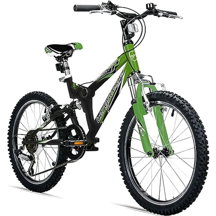 Bergsteiger Montreal 20, 24 Zoll Kinderfahrrad, geeignet für 6,7, 8, 9, 10, 11, 12, 13 Jahre, Shimano 18 Gang-Schaltung, Mountainbike mit Vollfederung, Jungen-Fahrrad, Mädchen-Fahrrad – Bild 1