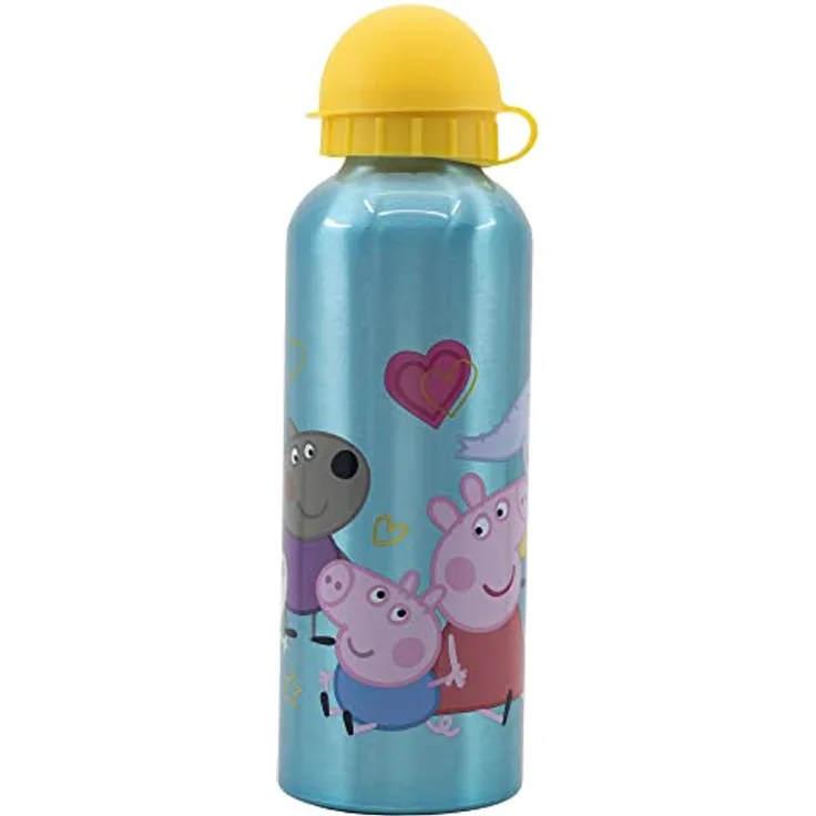 Stor 530ML Aluminiumflasche für Kinder, Peppa Pig, BPA-frei, wiederverwendbar, offiziell lizenziertes Produkt