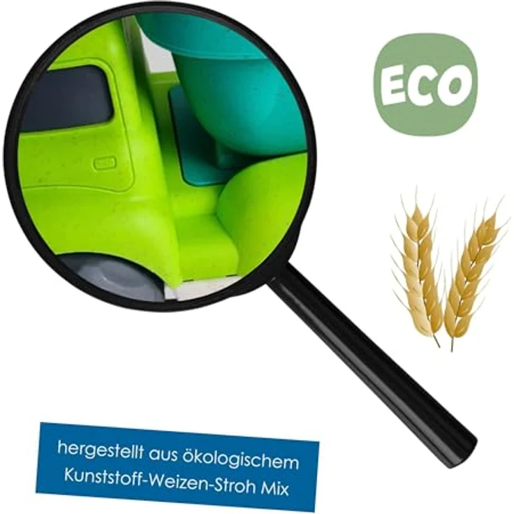 alldoro 60404 Spielfahrzeug Kipplaster für Kinder, 18 cm, grün, Kunststoff-Weizenstroh-Gemisch, ecofriendly – Bild 5