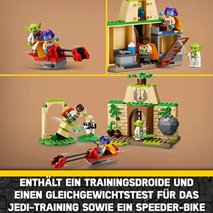LEGO 75358 Star Wars Tenoo Jedi Temple, Set für Anfänger mit Minifiguren LYS Solay, Kai Brightstar, Meister Yoda, inklusive Speeder Bike und Lichtschwertern für Kinder, Jungen und Mädchen ab 4 Jahren – Bild 3