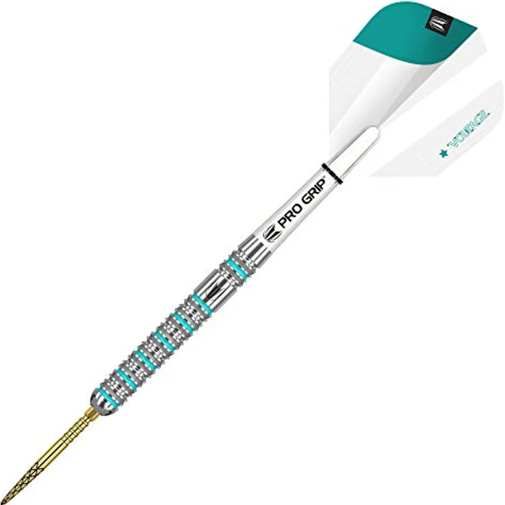 Target Darts Rob Cross 2 Gen, 90% Wolfram Steeldarts-Set (21g) mit Swiss Point und Pro Grip, Silber, Aqua und Weiß – Bild 4
