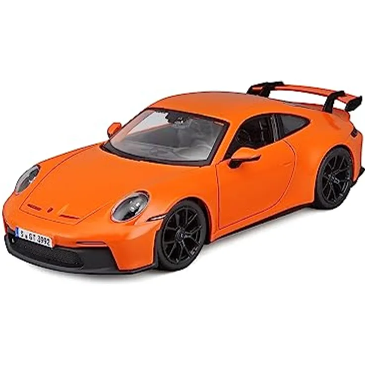 Bburago Porsche 911 GT3 (2021): Modellauto im Maßstab 1:24, Türen beweglich, orange (18-21104O)