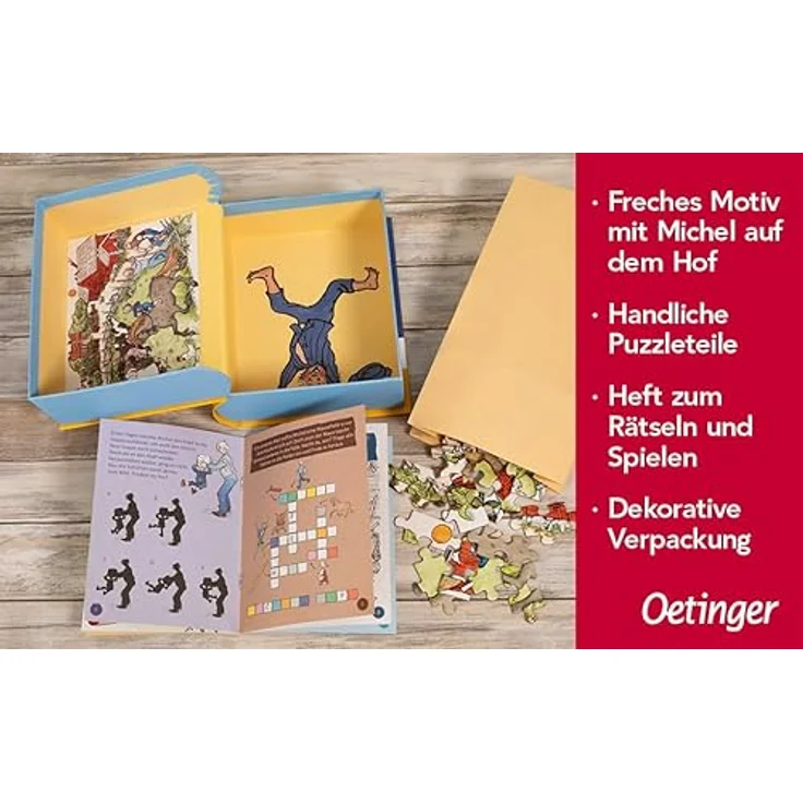 Oetinger 100 Teile Puzzle ab 6, Michel aus Lönneberga, Puzzle im Buch, Yellow, Bunt bebildert – Bild 4