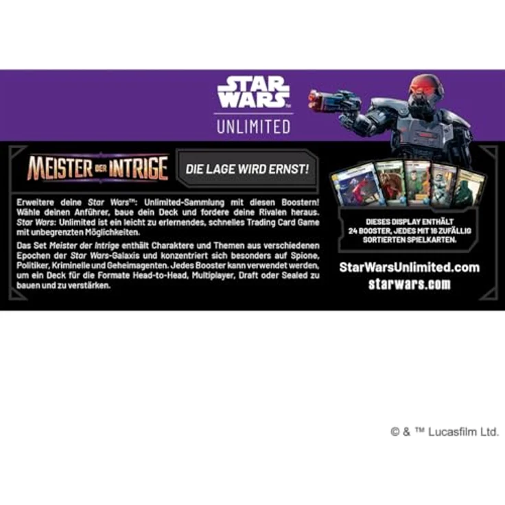 Asmodee - FFG - Star Wars: Unlimited Trading Card Game - Meister der Intrige - Booster Display mit 24 Booster Packs, TCG für 2+ Spieler, 12+, Deutsch, spannende Charaktere und seltene Karten – Bild 3