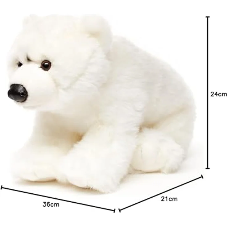 Uni-Toys - Eisbär Junges - 36 cm (Länge) - Plüsch-Bär, Polarbär - Kuscheltier – Bild 5