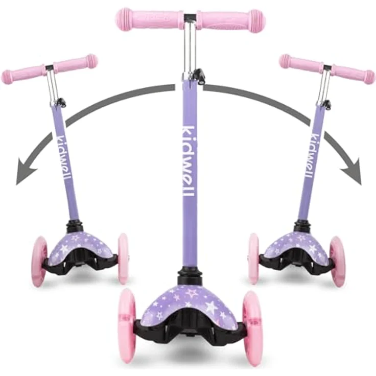 COIL Dreiradscooter, Kinderroller, Tretroller, Dreirad-Balance-Roller, Cityroller, ABEC-7-Lager, 3-stufige Lenkradverstellung, LED-Räder, Stars – Bild 8