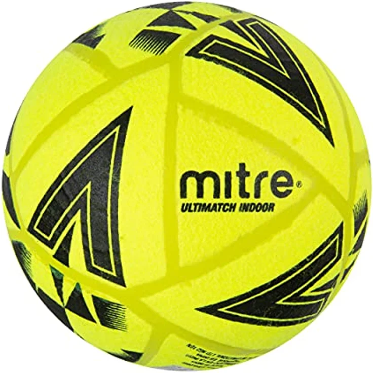 Mitre Ultimatch Indoor-Fußball, Neues Design, extra haltbar, formstabil, gelb, schwarz, Ballgröße 5 – Bild 2