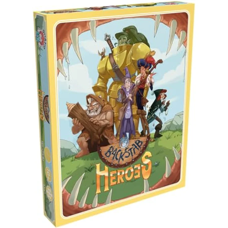 Ottavio Backstab Heroes - Chaotisches Kartenspiel für Anti-Helden, mit 110 Spielkarten, für 3-6 Spieler, gelb – Bild 1