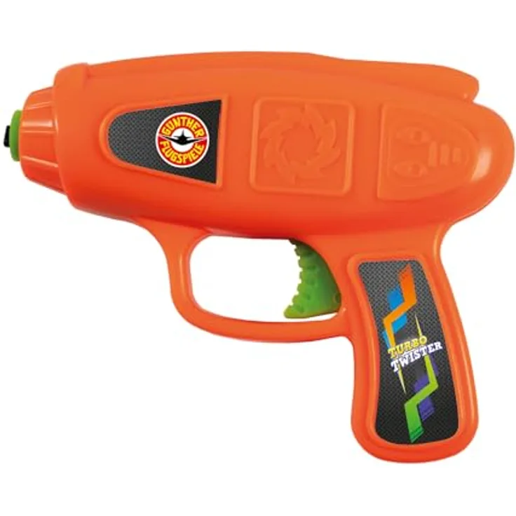 Paul Günther 1687 - Propeller-Spiel Turbo Twister, Turboblaster-Startpistole, für Kinder ab 5 Jahren, inkl. 6 Rotoren zum verschießen, Rotor ca. Ø 6,5 cm