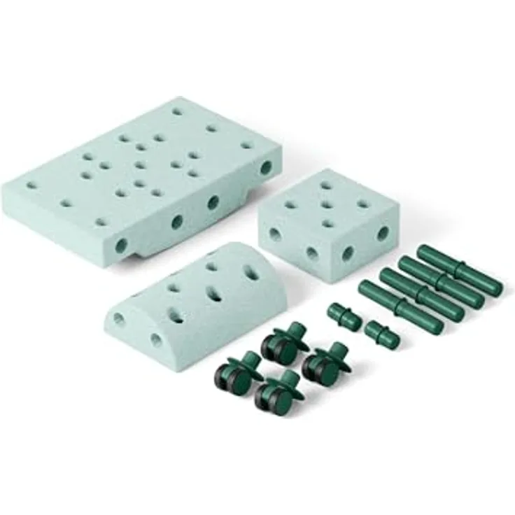 Modu 14 tlg. Baukasten Starter-Set Curiosity, altersweise motorische Förderung für Kinder von 0-6 Jahren, Ocean Mint / Forest Green