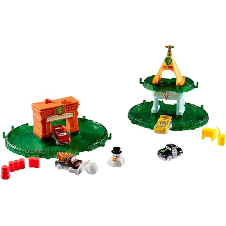 Mattel Disney Pixar Cars Microauta Adventskalender, mit 4 Mini-Fahrzeugen und winterlicher Schneemann-Autofigur – Bild 6