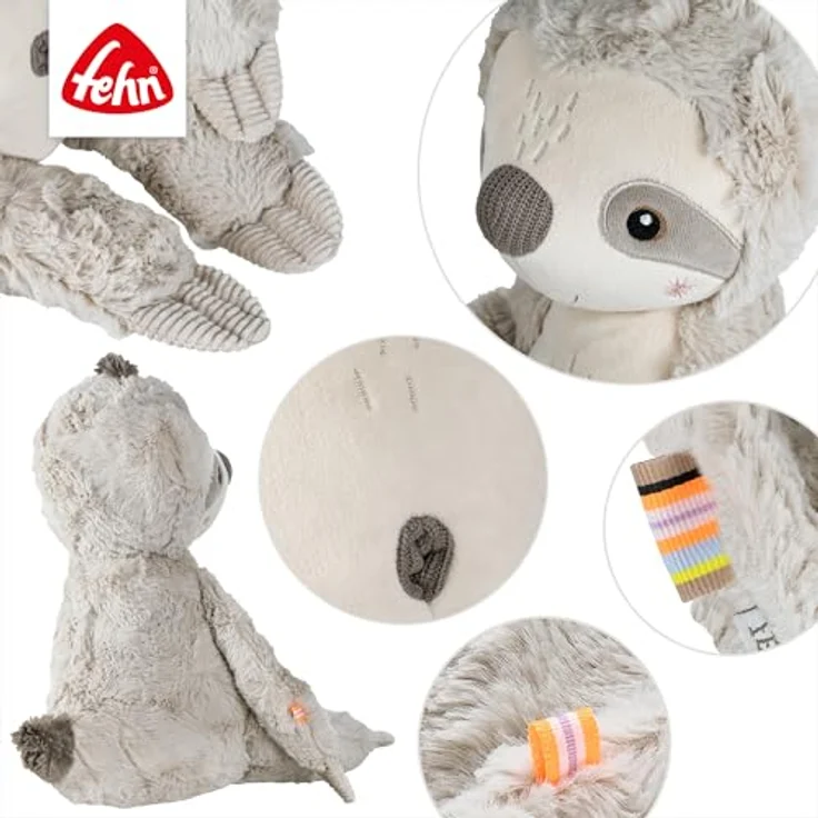 Fehn Kuscheltier Lazy, Crazy & Pink, XL Faultier für Kinder, knuddelig und weich – Bild 4