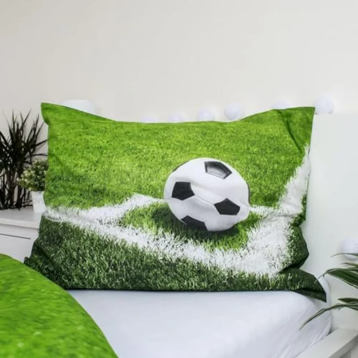 Jerry Fabrics Bettwäsche Fußball, Fußballmotiv Erwachsene, 100% Baumwolle, blau - Preisvergleich – Bild 4