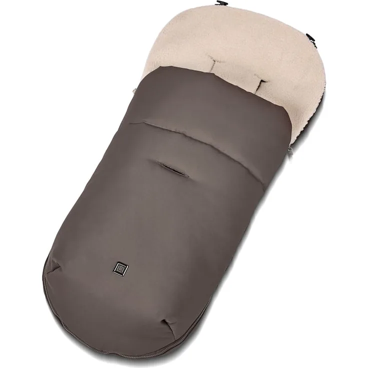 Moon Premium Winter Fußsack Kollektion 2026, mit herausnehmbarem Teddyfell, für Kinderwagen, Greige