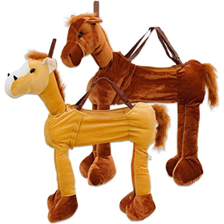 Betzold Schlüpfkostüm Pferd, Kinderkostüm aus hochwertigem Nicki-Stoff, Gr. 104-128, verstellbare Hosenträger, ideal für Theater und Fasching – Bild 2