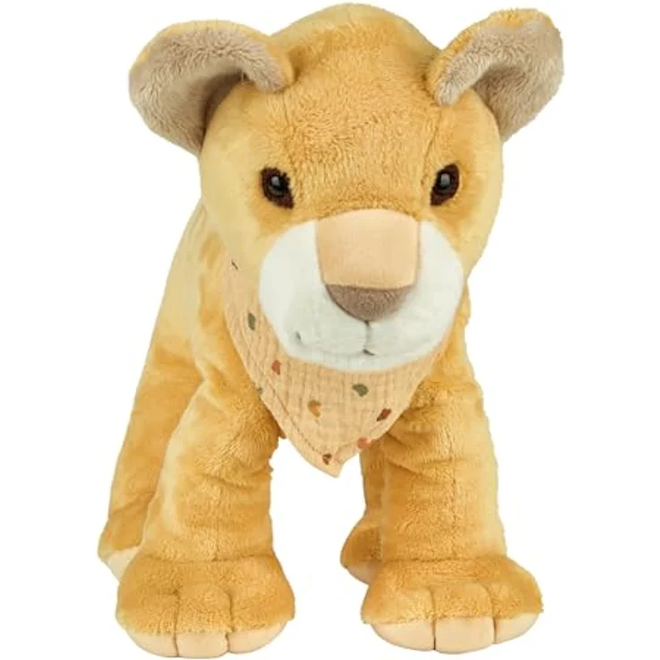Sterntaler Kuscheltier XL LÖWE Leo, Mattgelb, flauschig aus hochwertigem Polyester mit Musselin-Schal – Bild 3