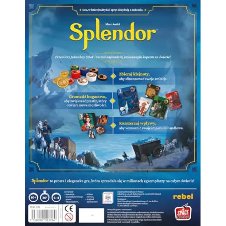 Rebel SPLENDOR Spiel Basisversion Original Standard, Brettspiel mit 90 Entwicklungskarten und strategischem Gameplay – Bild 2